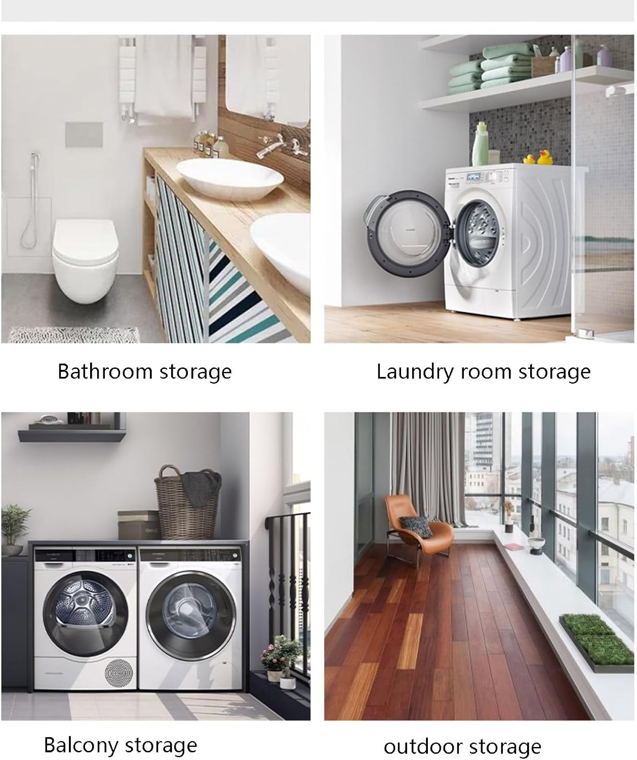 Washing Machine Dryer Storage Shelf, Laundry Room Storage Rack, Bathroom Space Balcony Storage Rack, Load Capacity 500 Catties (Color : Black) (White)