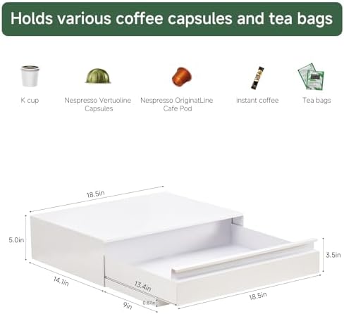 Kitchen Countertop Organizer Appliance Stand with Pull-Out Drawers & Shelves, Carbon Steel Kitchen Organizers and Storage for Microwave Oven Coffee Maker & Small Appliances