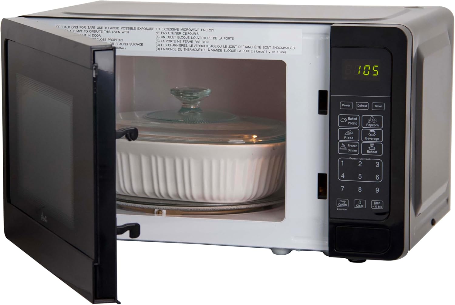 Avanti Microwave Oven 700-Watts Compact with 6 Pre Cooking Settings, Speed Defrost, Electronic Control Panel and Glass Turntable, 0.7-Cu.Ft., Black