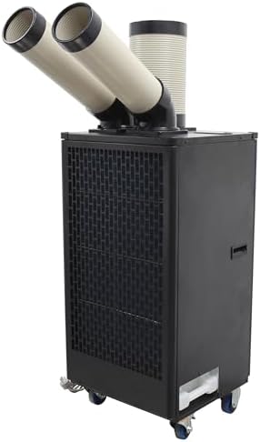 110V Industrial Portable Conditioner Air Flow 550m³/h with Wheels 5L Tank Double Outlet Commercial Spot Cooler Adjustable Air Outlet Ideal for Insititute Workshops Outdoor Events 1100W