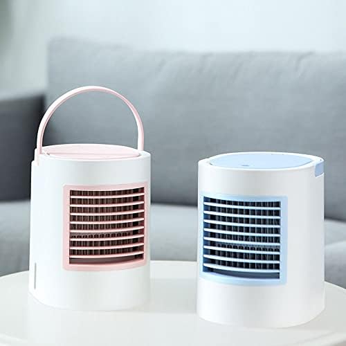 Mini Air Conditioner, Evaporative Air Cooler, USB Powered Mini Cooler w/Humidifier, 3 Speeds, Desktop Portable Air Conditioners for Room/Office/Car (Color : Pink)