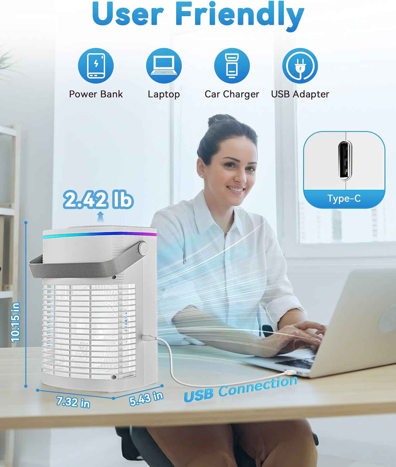 Portable Air Conditioners Cooling Fan: 2025 Upgraded 4-IN-1 Portable AC Unit with 2 Cooler Mist & Speeds1200ml Remote Control Air Conditioner Ultra-Quiet Design Evaporative for Home,Bedroom,Camping