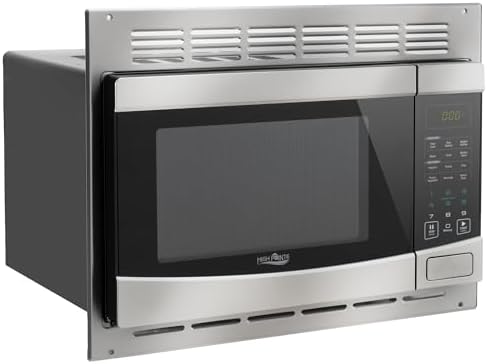 RecPro RV Stainless Steel Microwave with Trim Kit | 1.0 Cu. Ft. | 10 Power Levels | Express & Multi-Stage Cooking | Speedy Cook | Child Lock | Road-Ready Durable Design | 900W