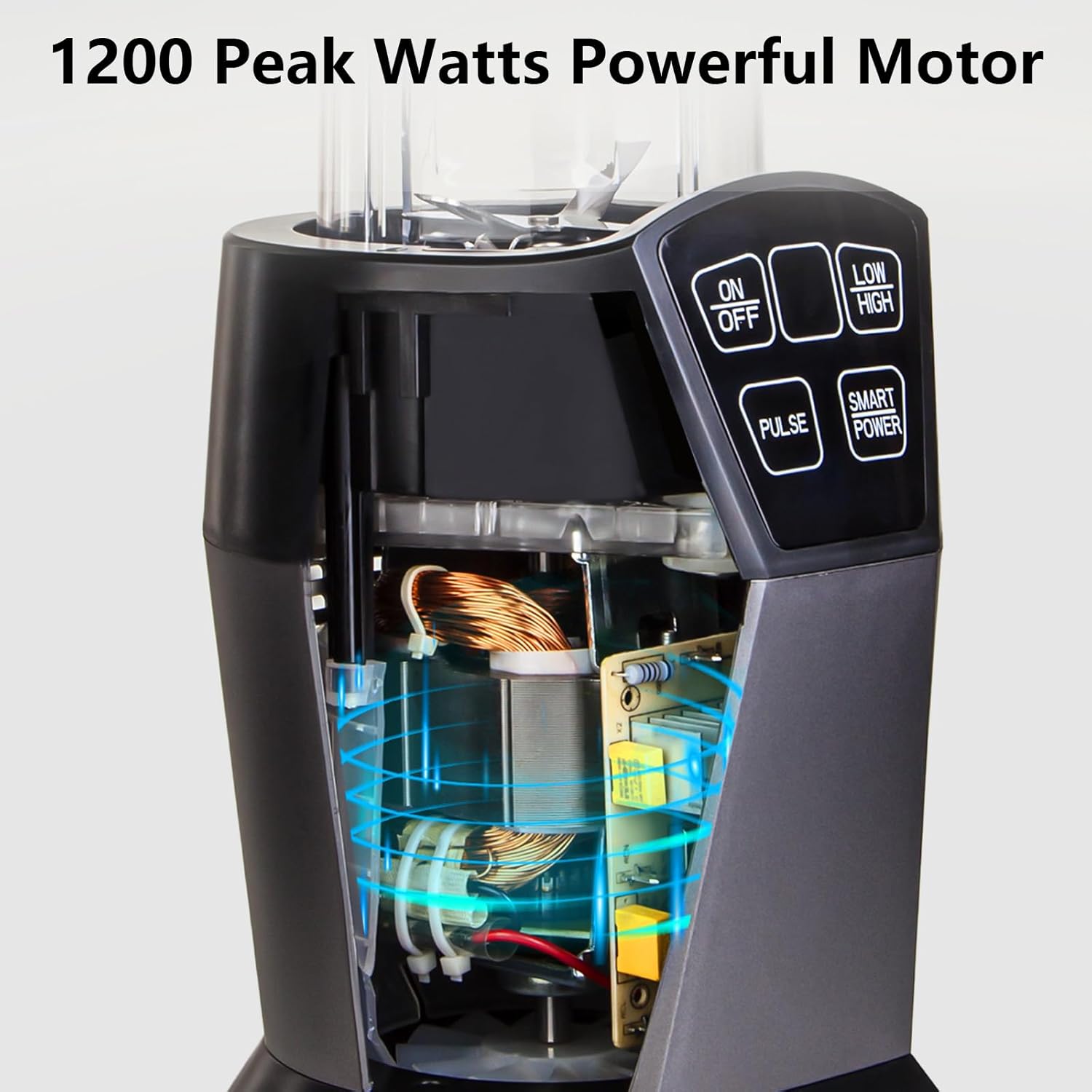 Liebe&Lecker Smoothie Blender, 1200 Peak Watts Blender for Smoothies, Smart Technology Blenders for kitchen Frozen Fruit, Personal Blenders with BPA Free 28-oz To-go Cup and 50-oz Jar