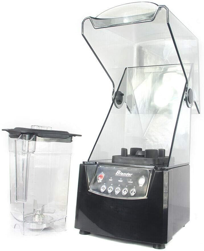 Electric Smoothie Blender, 110V 2600W 1.8L Commercial Soundproof Cover Blender Ice Crusher Fruit Juicer Smoothie with Shield Quiet Sound Enclosure