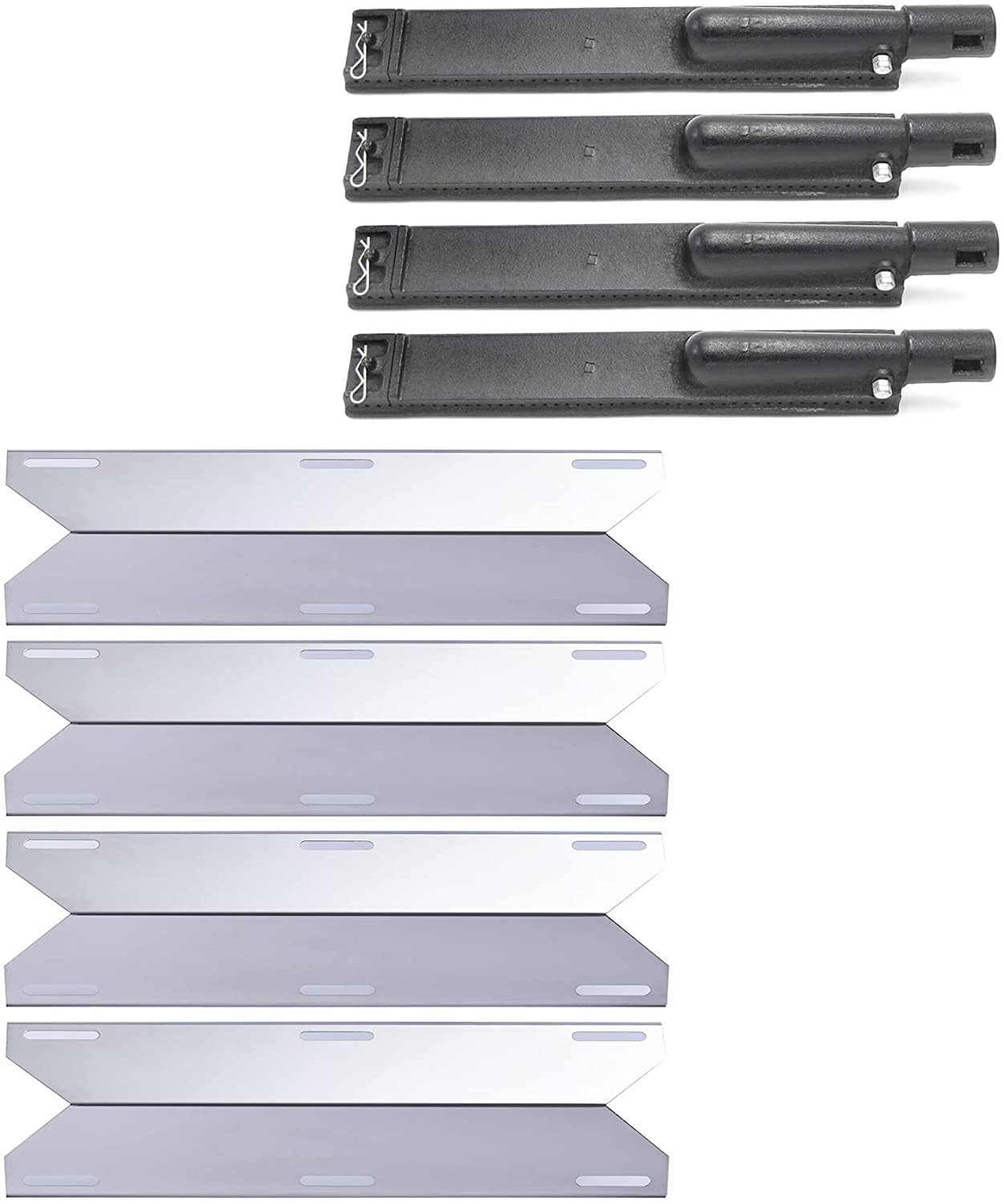 #US Grill Cast Iron Burners and Stainless Steel Heat Plates Replacement for