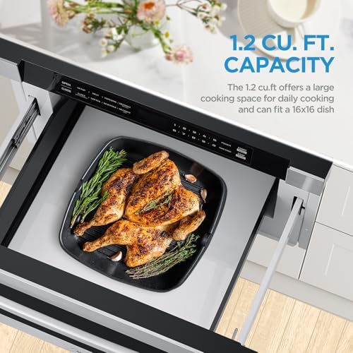 Midea MM12S2ASZ Microwave Oven, 1.2 cu.ft Drawer, Stainless Steel, Child Safety Lock