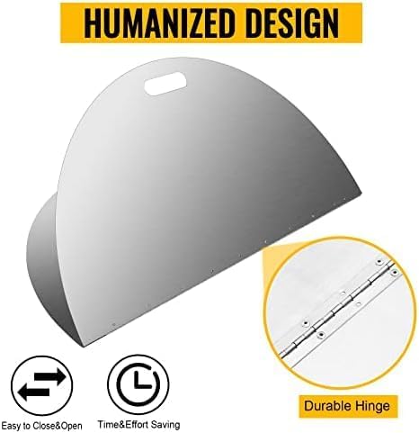 Stainless Steel Fire Pit Cover, 1.5mm Thick, Square Fire Pit Burner Cover to Push Heat Down and Out, 40Inch Round