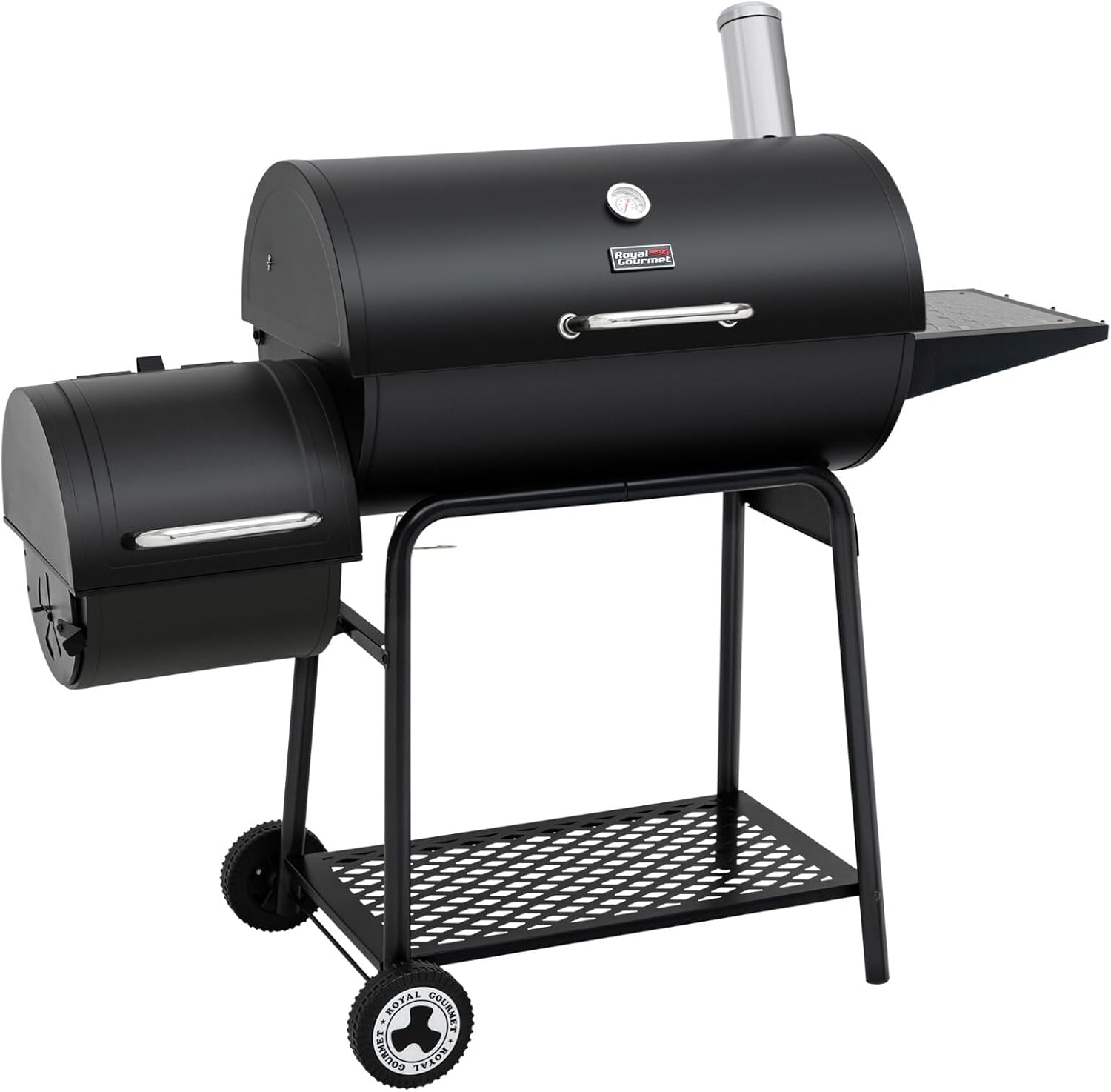Barrel 30-Inch Charcoal Grill with Offset Smoker Outdoor Backyard