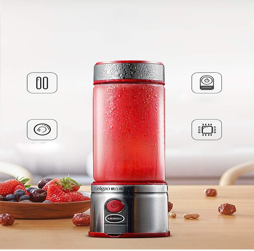 Portable Blender, Mini Blender Smoothie Maker with USB Rechargeable Electric Blender Professional Commercial for Vegetables and Fruit Smoothie Maker Blender Food Processor 5100Mah 450Ml,Silver