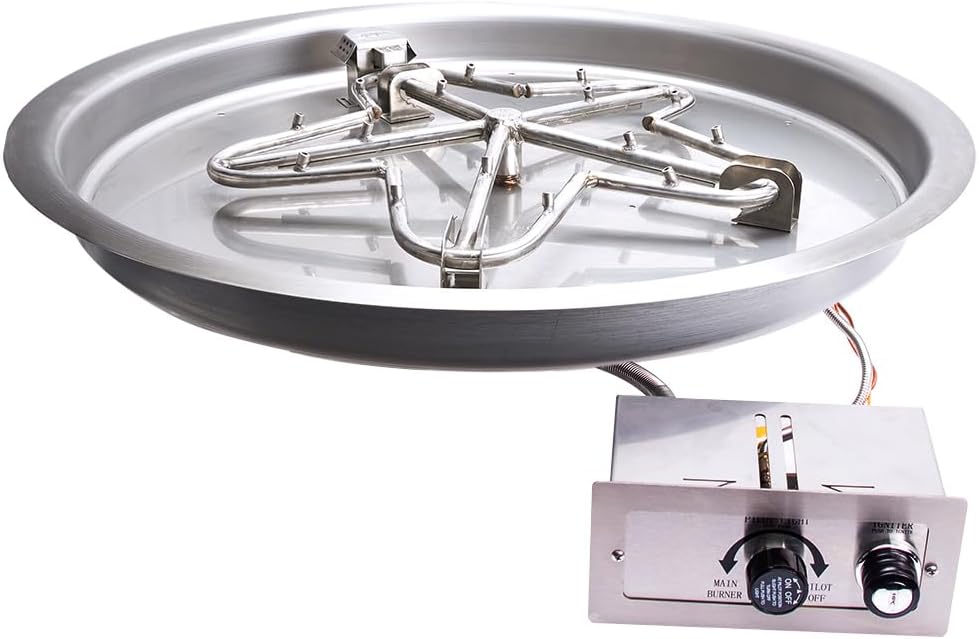 HPC Fire Push Button Flame Sensing Gas Fire Pit Kit (TOR-PENTA19FPPK-FLEX-NG), 19