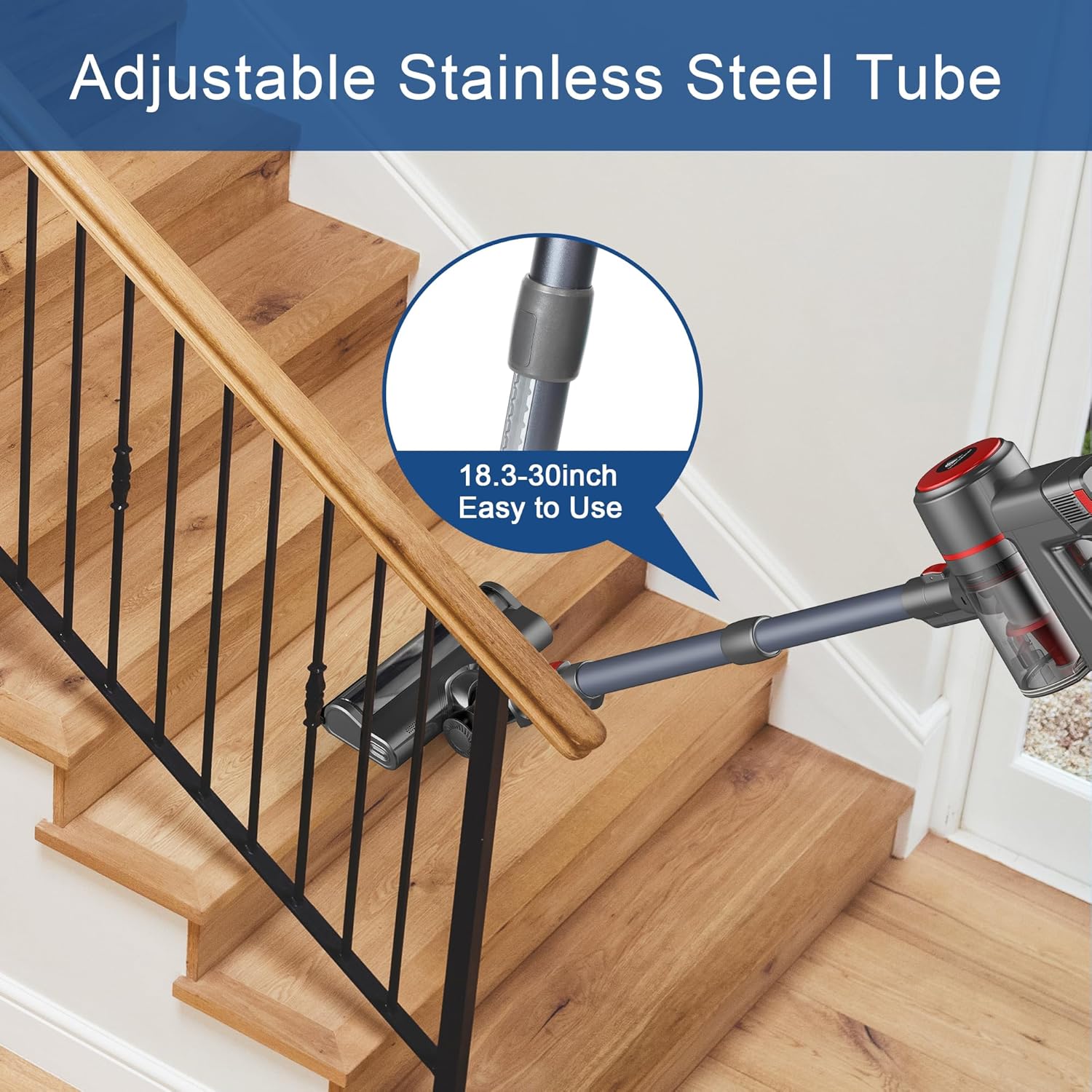 Intercleaner Corded Vacuum Cleaner, 20KPa Powerful Suction with 600W Motor Electric Floor Brush, Lightweight 4 in 1 Bagless Stick Vac with Handheld, for Hardwood Floor Carpet Car Pet Hair