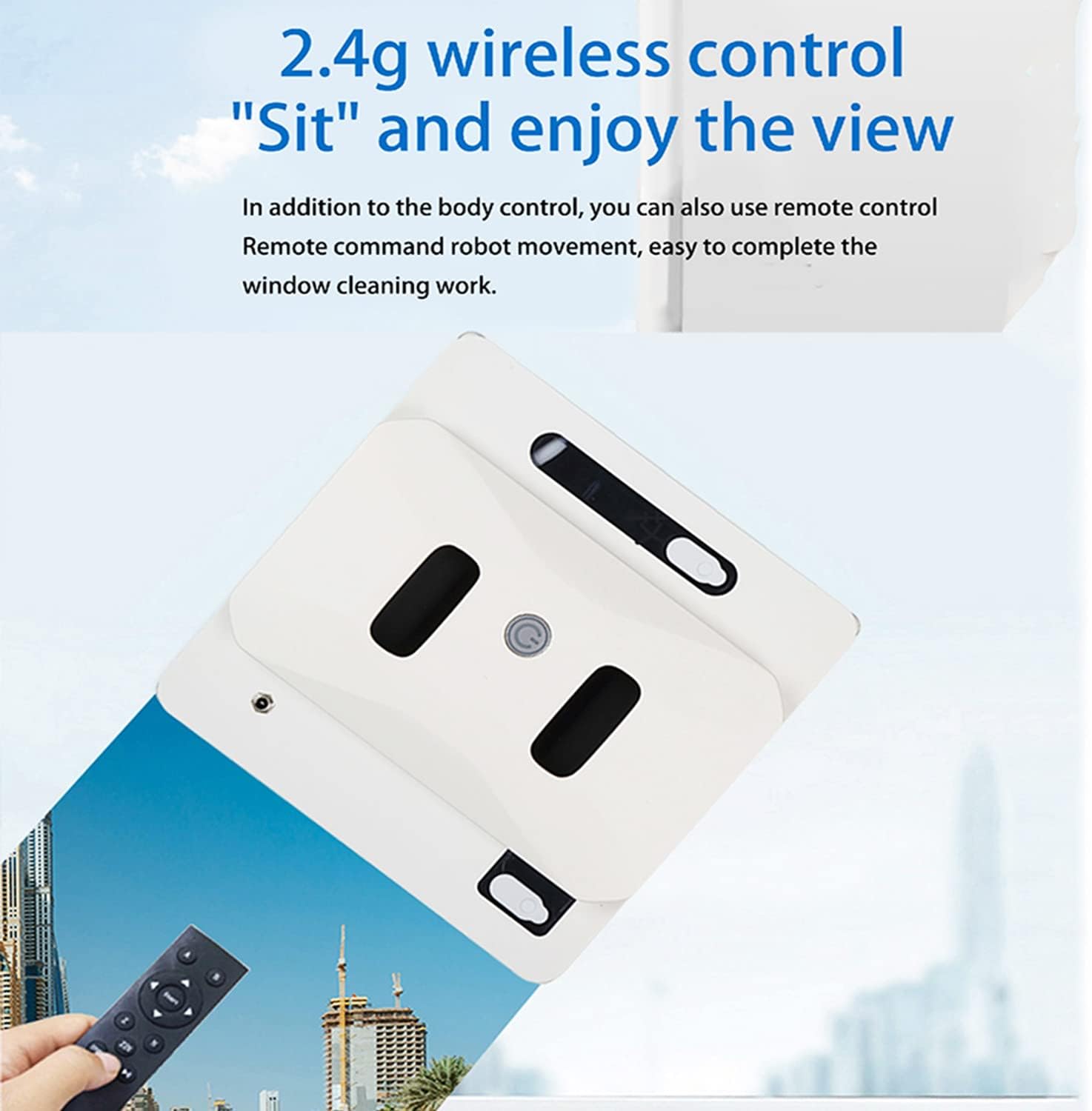 Window Cleaner Robot Electric Window Cleaning Machine with Dual Water Tanks Auto Water Spray,Smart Glass Cleaning Robotic with APP & Remote for Outdoor/Indoor Windows Table Tile Ceiling