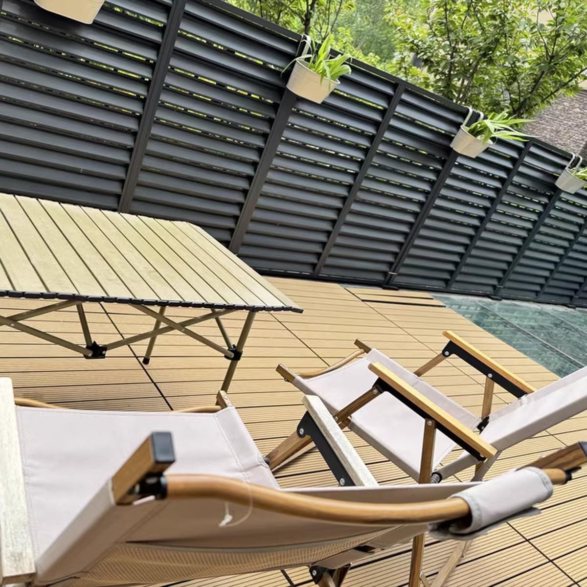 Air Conditioner Covers Flower Rack For Outside Units, Aluminum Detachable Outer Frame Protective Cover, Louvered Plant Shelf Balcony Garden Rust Proof AC Cove(Coffee,100*70*50cm)