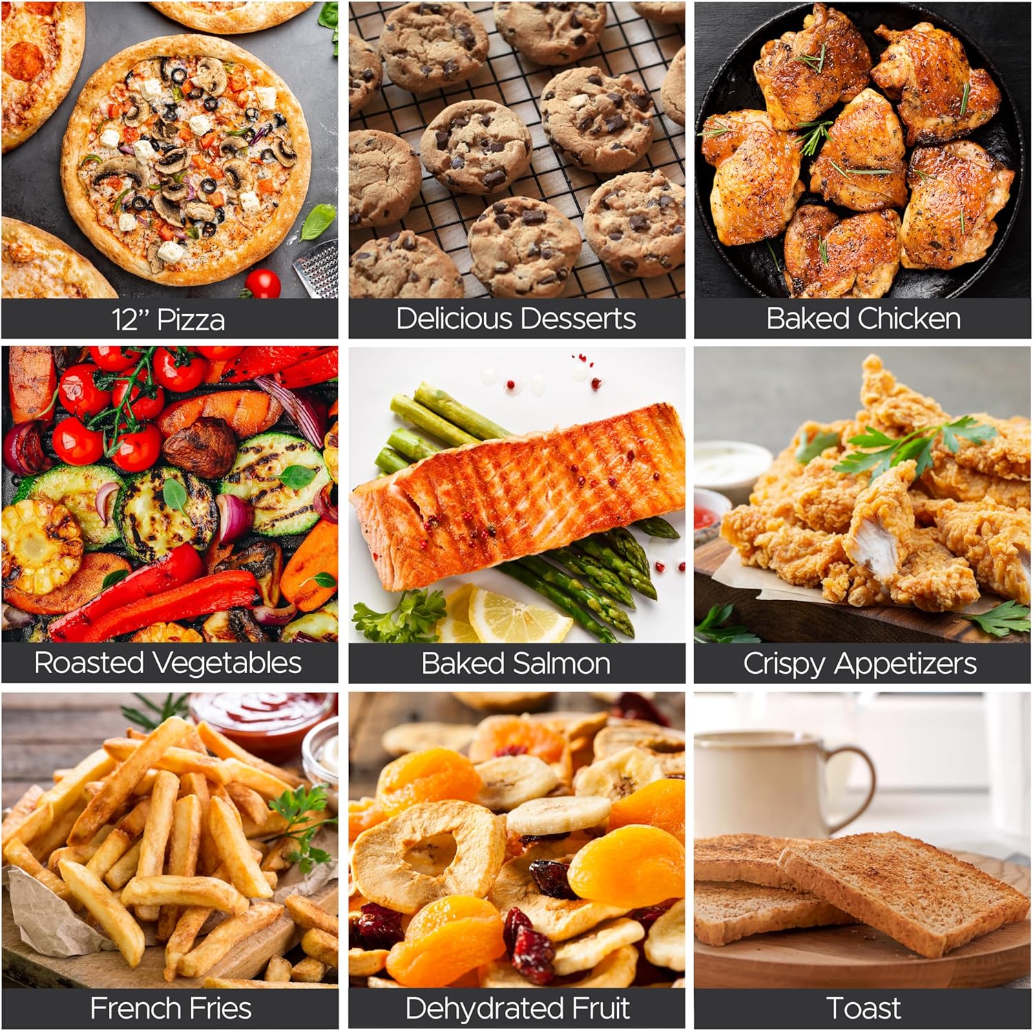 Cassia Countertop Electric Air Fryer Pizza Oven, 12