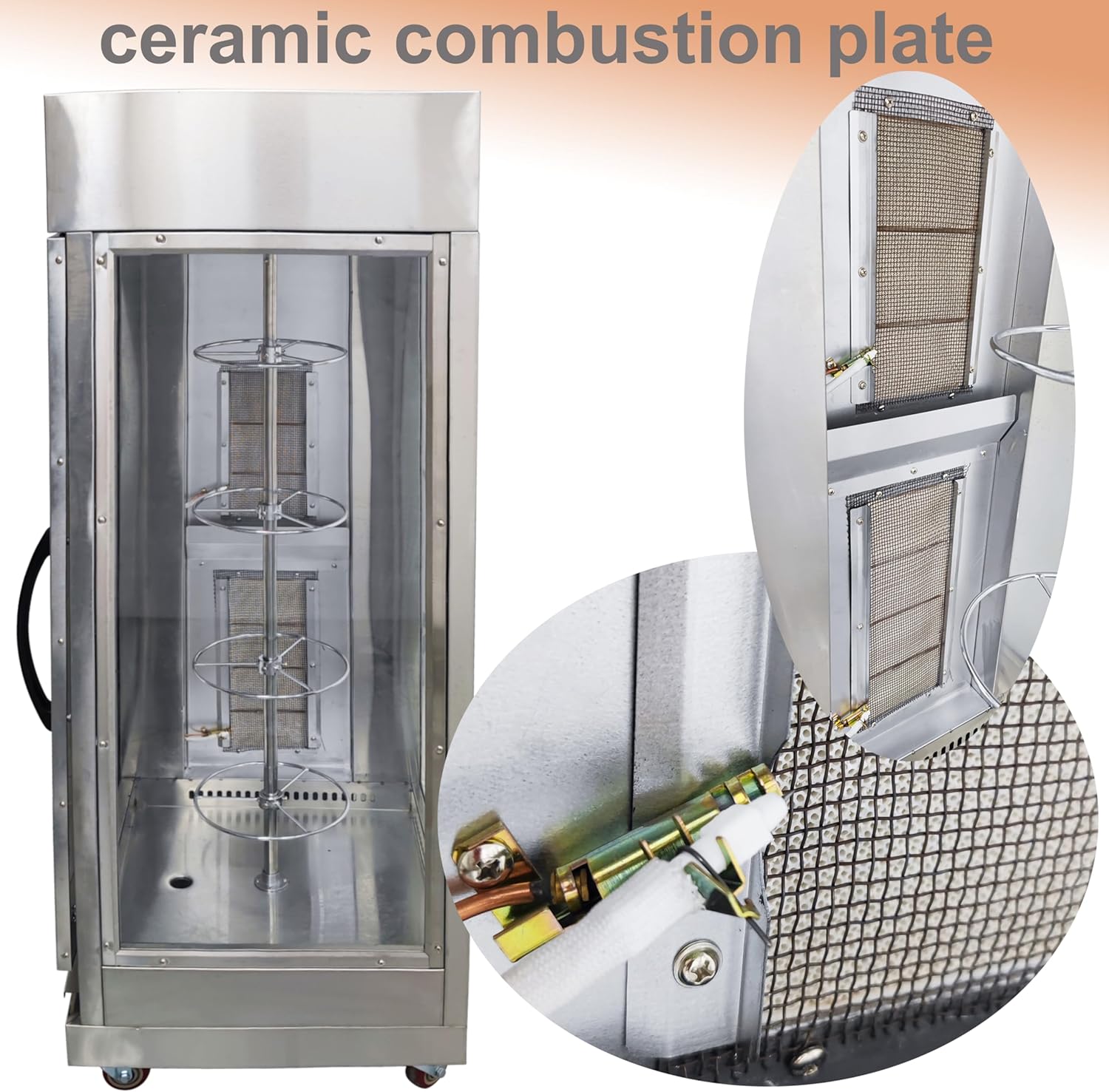 TECHTONGDA Gas Convection Toaster Ovens Commercial Automatic Rotary Grill Air Fryer Chicken 4 Layer Stainless Steel