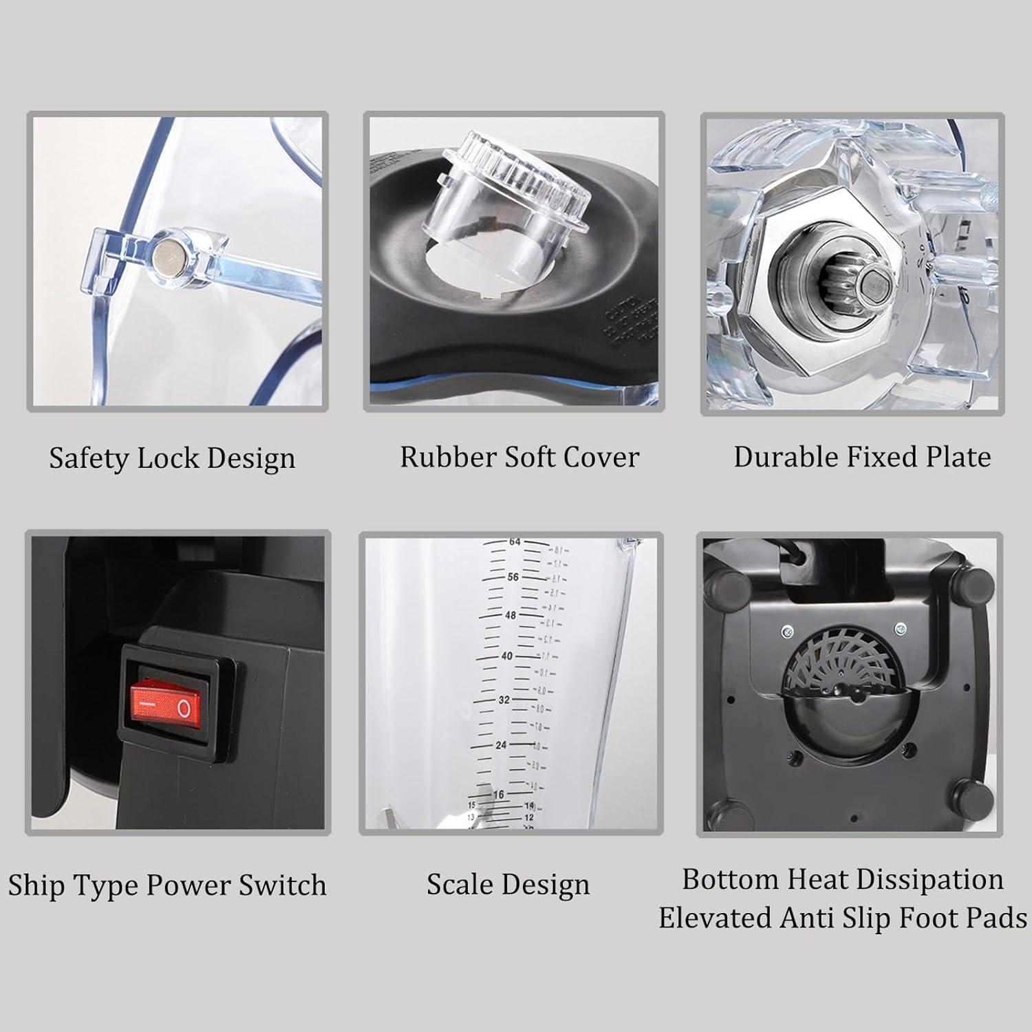 1500 W Classic Blenders for Kitchen,Professional High Speed Countertop Blender,Multi Functional,One Click Cleaning,for Milk Tea Shops Dessert Shops