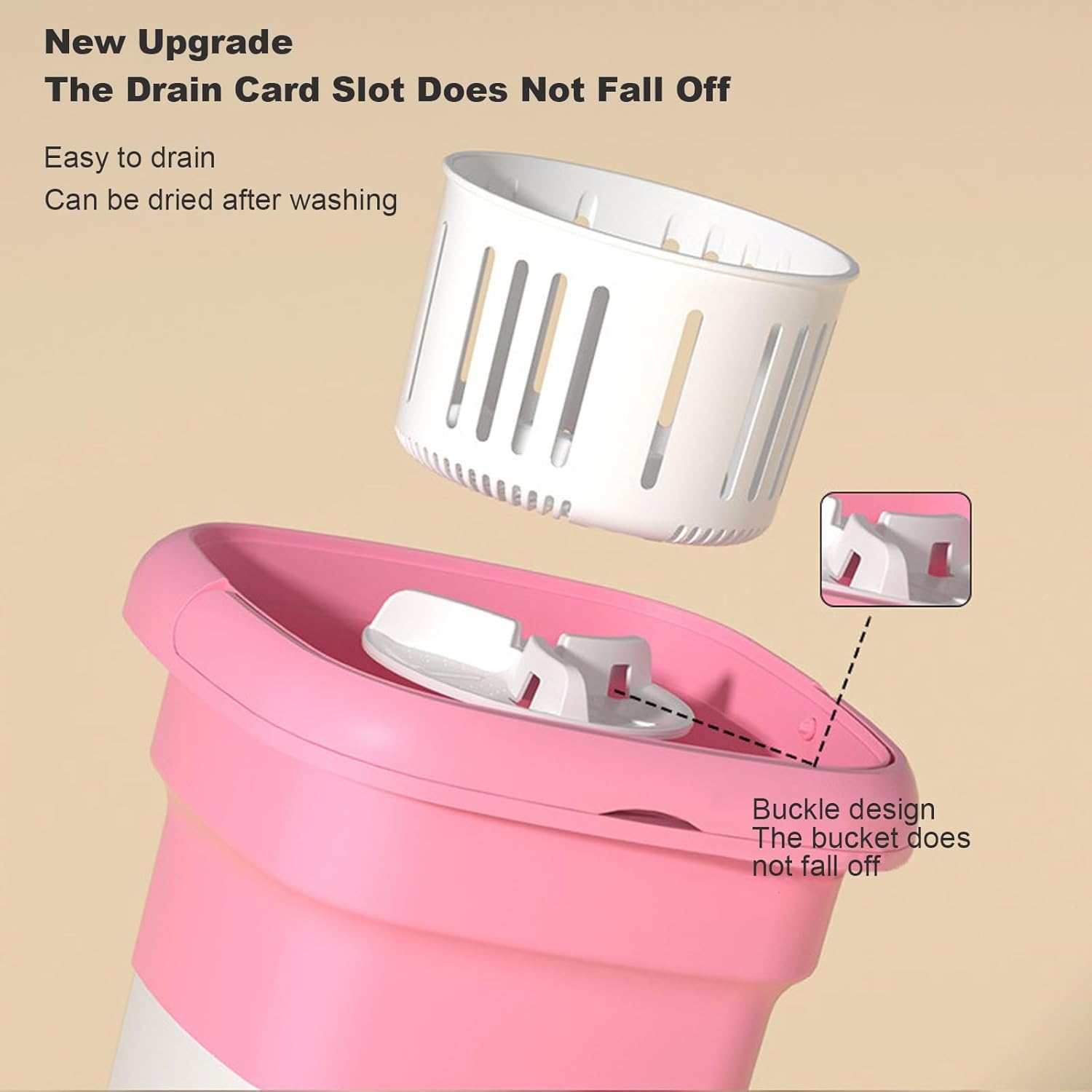 WHYATT Portable Washing Machine Mini Foldable 5.5L with Drain Basket for Baby Clothes, Underwear, Socks or Small Items