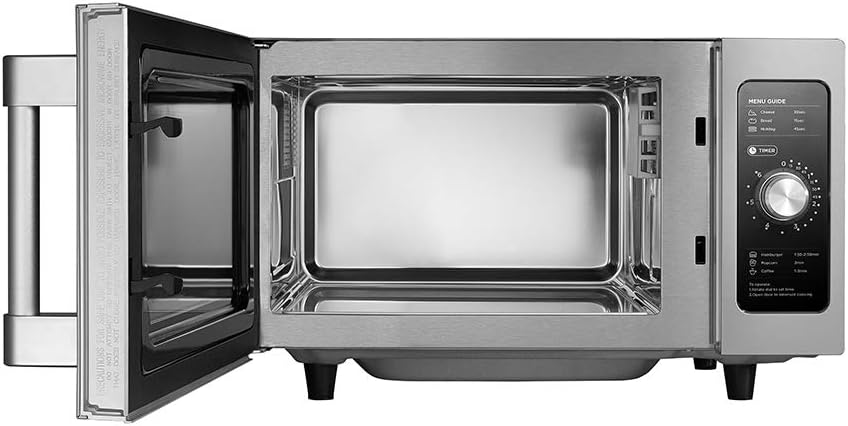 Midea Equipment 1025F0A Countertop Commercial Microwave Oven with Dial, 1000W, Stainless Steel, .9 CuFt