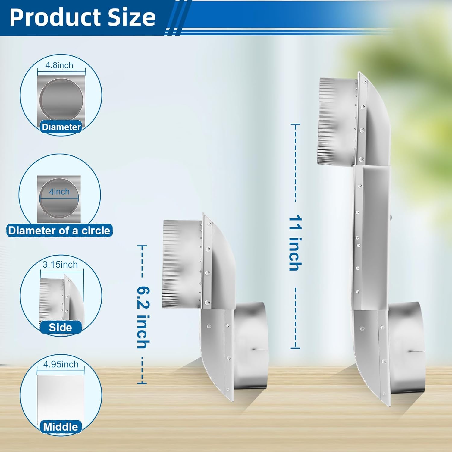 Upgraded Stainless Steel Telescoping Dryer Vent Kit for Whirlpool OEM - 6.5