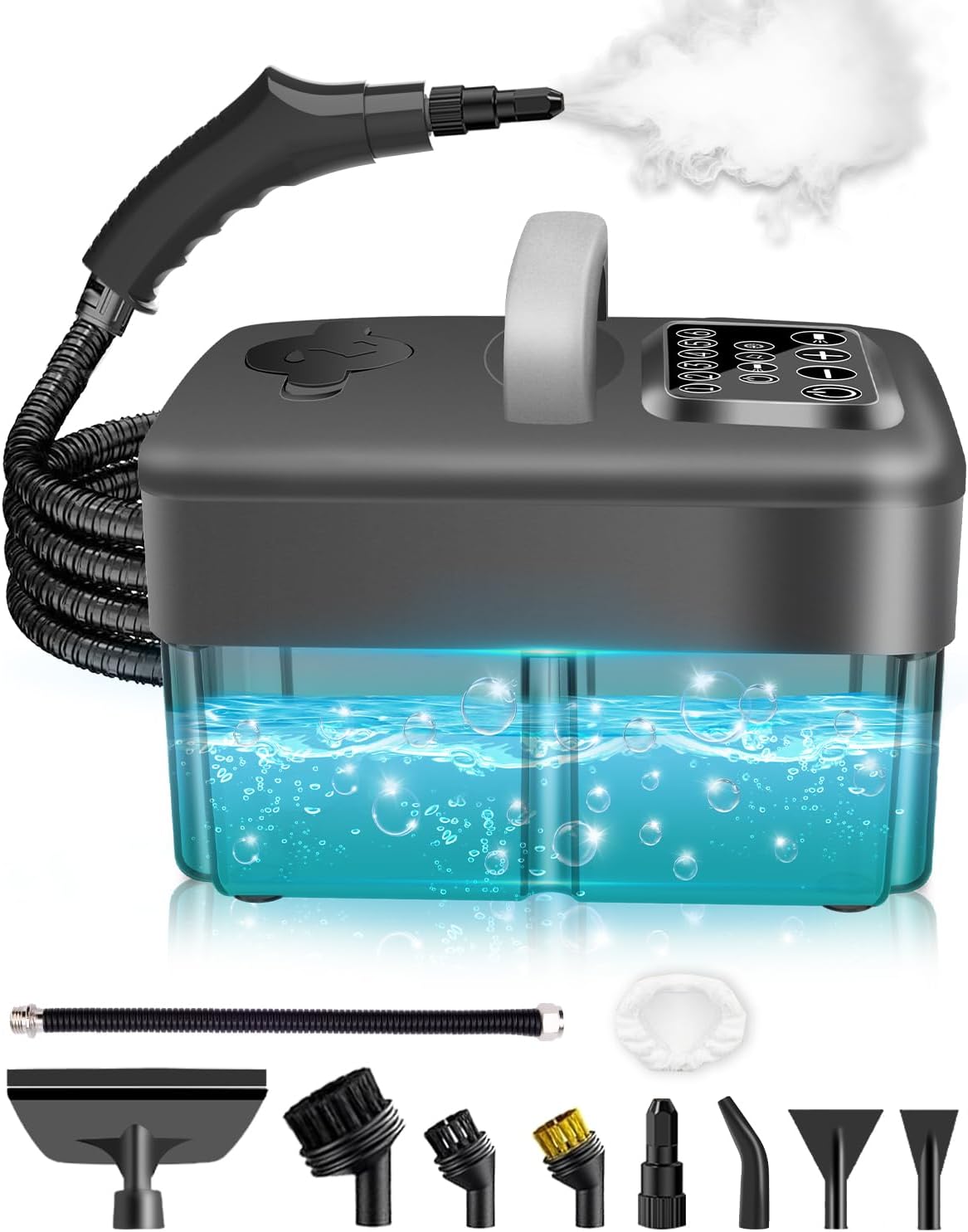 Steam Cleaner for Home - 1600ML Water Tank 15s Heat-Up Portable Steamer for Cleaning, 6 Level Adjustable, 2500W, 45PSI, 250°F Steam, Handheld Steam Cleaner for Car Detailing, Grease, Tile,Grout