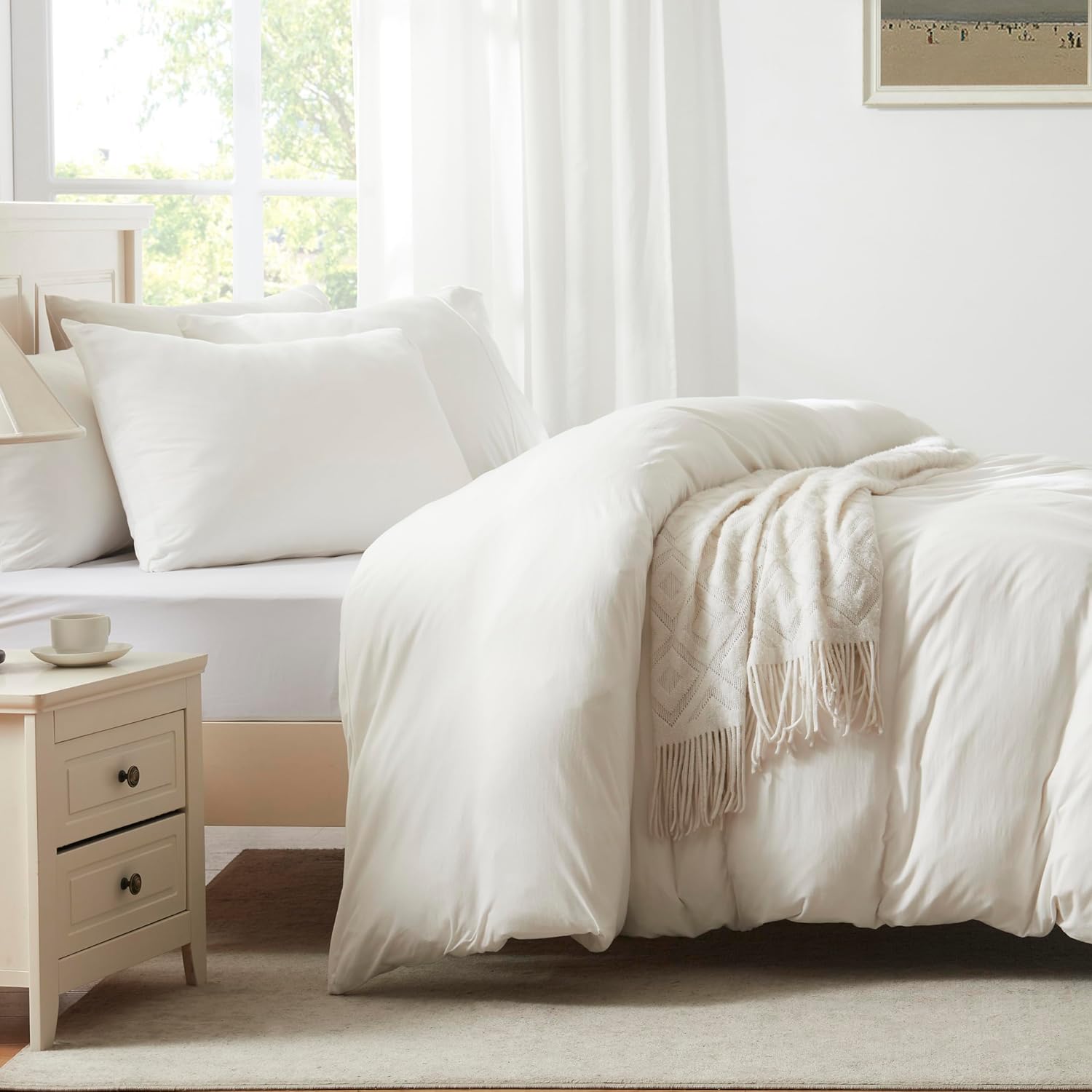 Household 100% Jersey Cotton Pillowcase 20”x30”-Light Weight, Comfortable, Super Soft Pillow Case with Envelope Closure Extremely Durable Set of 2 (White, Queen Size Pillowcase (20