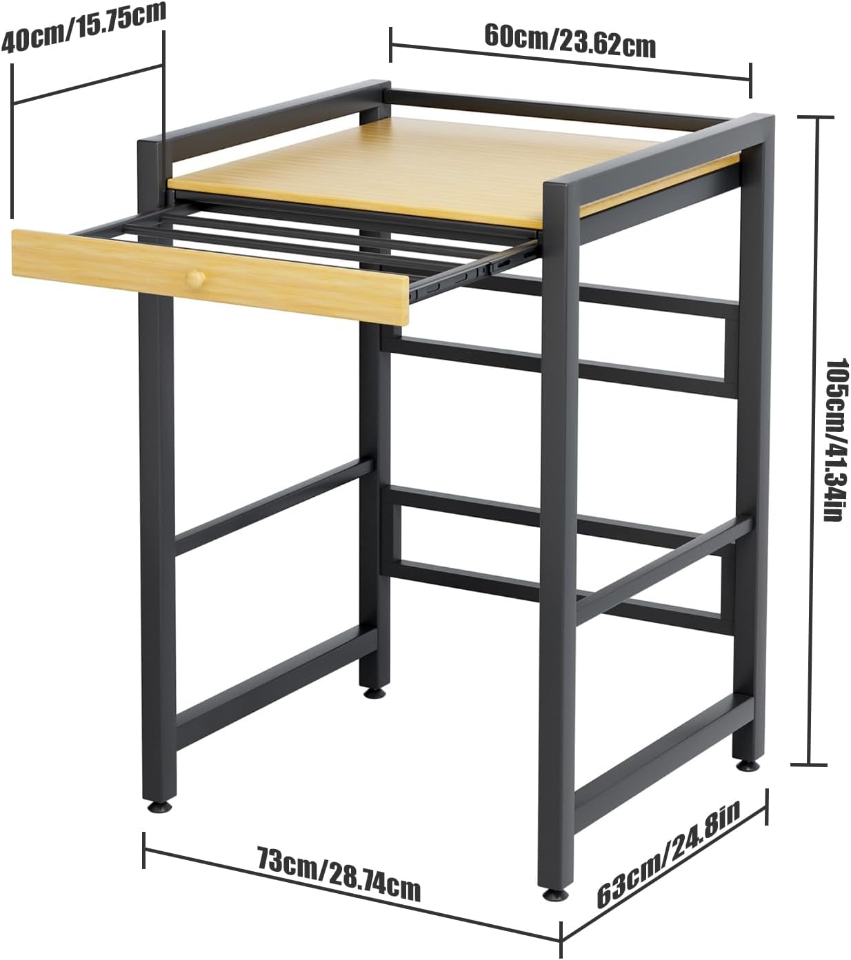 Washer Dryer Stacking Rack, Freestanding Over The Washer and Dryer Rack with Sliding Rail Hanger for Laundry Room, Bathroom Organization, 200KG Load Capacity, 24.8