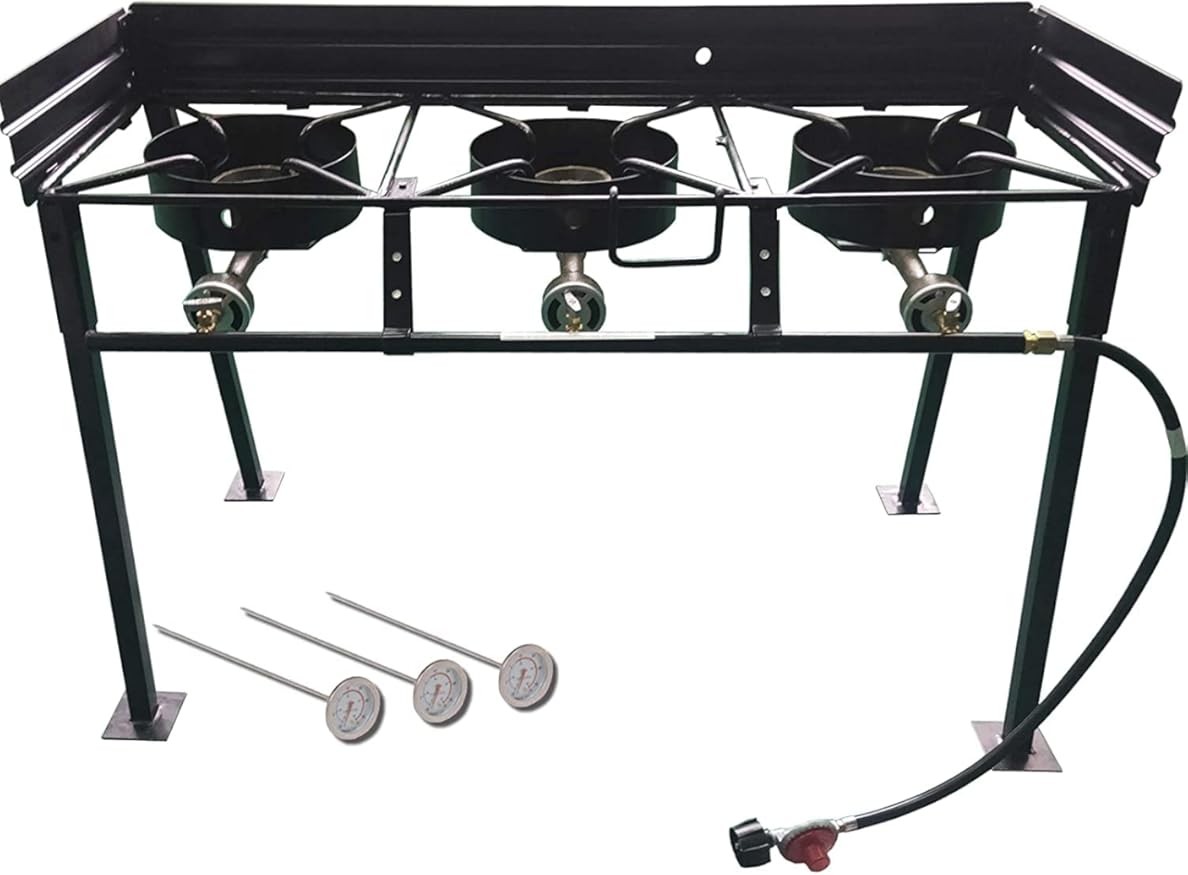 King Kooker #CS42A Portable Propane 3-Burner Outdoor Camp Stove with Detachable Legs