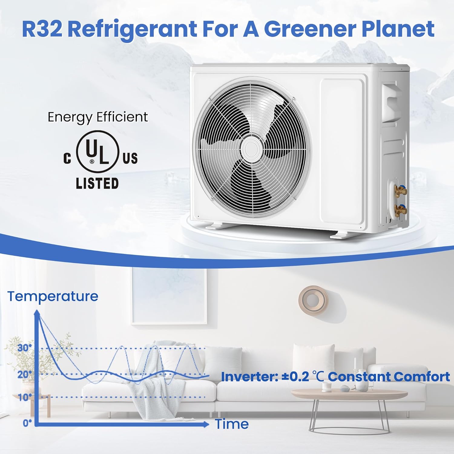 9000 BTU Mini Split Air Conditioner & Heater