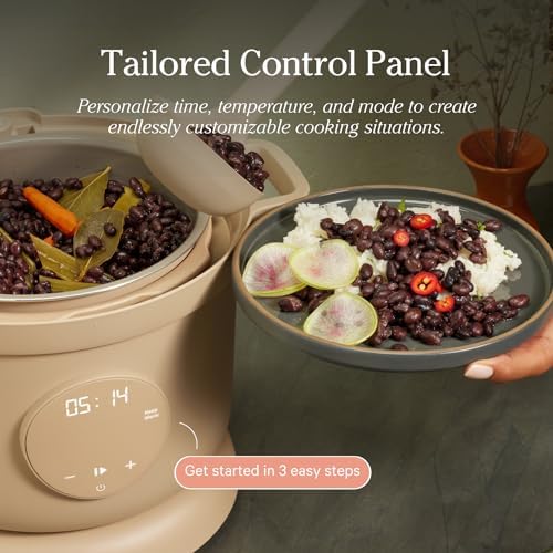 Our Place Dream Cooker | 6 Qt Ceramic Nonstick Multicooker & Pressure Cooker with Touchscreen Controls & Auto Steam Release | 4 Modes: Pressure Cook, Sauté/Sear, Slow Cook & Warm | Blue Salt