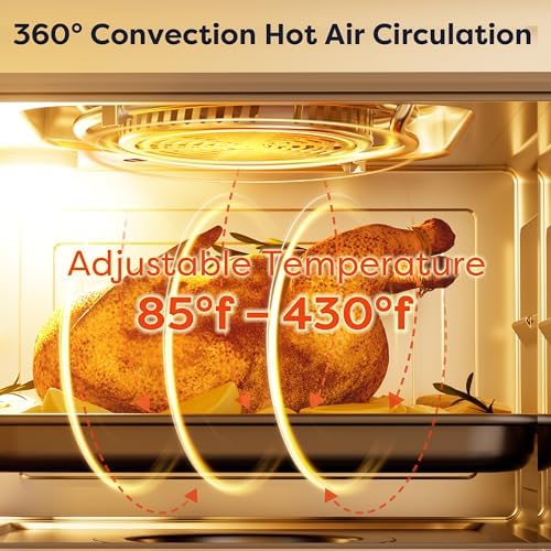 CIARRA 8-in-1 Air Fryer Steam Oven Countertop, 13QT Mini Toaster Oven with Steam, Rapid Steam, Air Fry, Vapor Bake, Steam Clean, Bake, Dried, Ferment, White