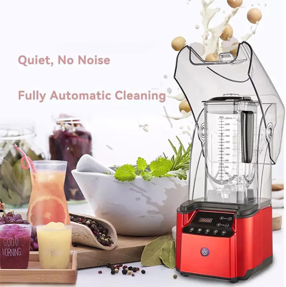 Blender Smoothie Maker with Sound Enclosure, Commercial Fruit Juice Smoothie Maker Professional Countertop Blender, Silent Broken Wall Cooking Machine, for Smoothie, Fruits A