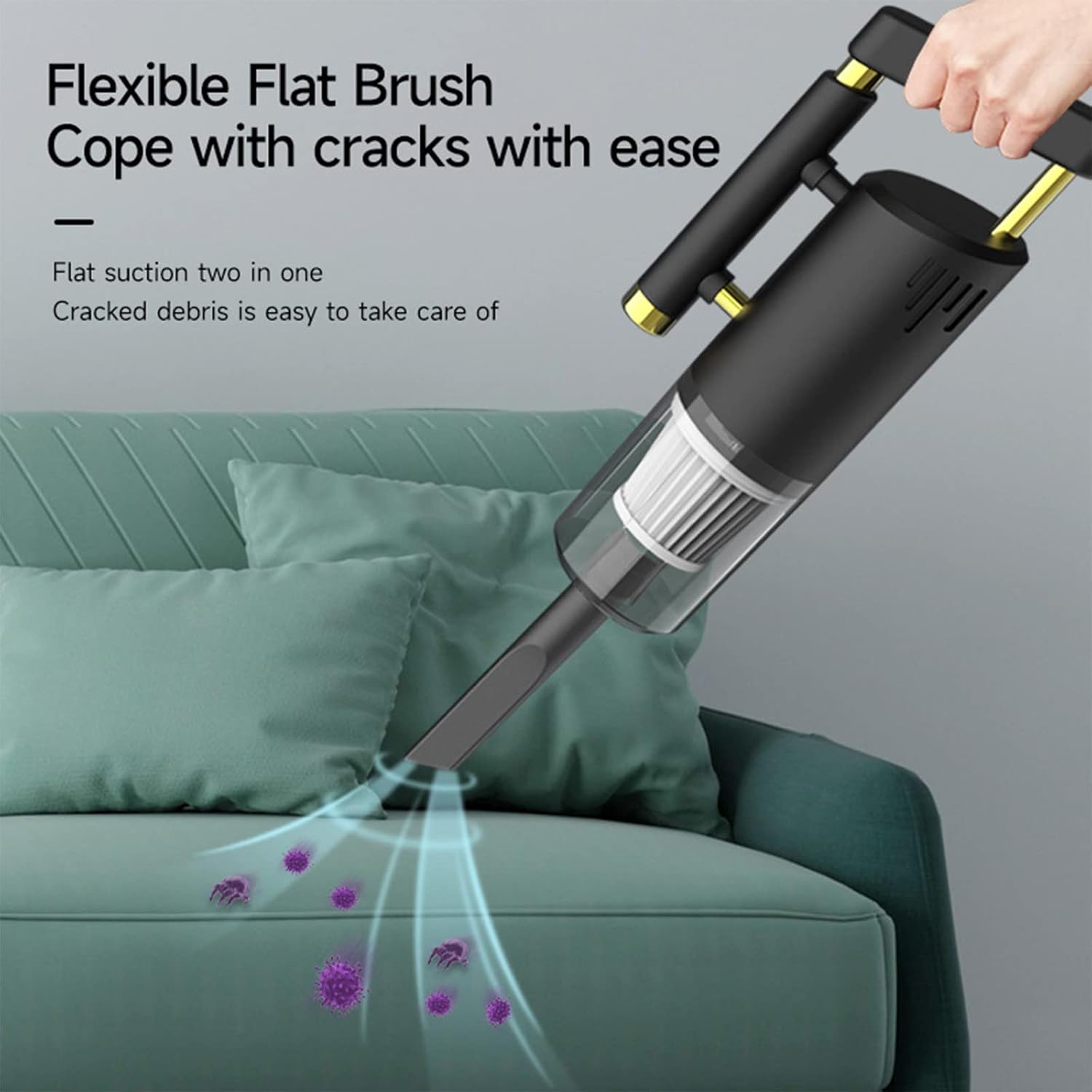 Portable Cordless Vacuum Cleaner-Wet & Dry Handheld Wireless Vacuum Cleaner Household Car Compact Large Suction Vacuum Cleaner