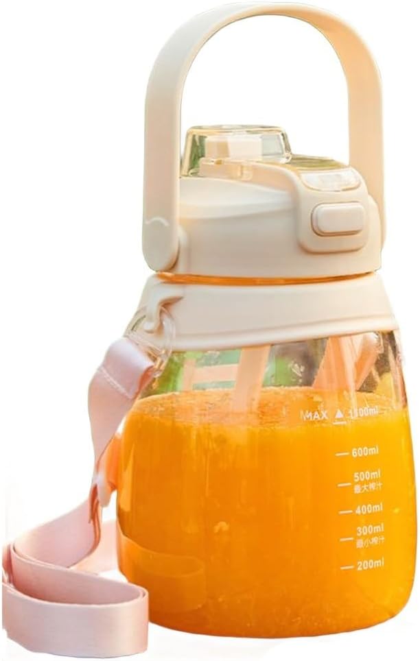 Portable Blender For Ice Fruits Shakes, Rechargeable 34.1oz Personal Mini Blender With 6 Stainless Steel Blades, Leak-Proof Lid Travel Handle Fit For Gym Travel Home(Cream color)