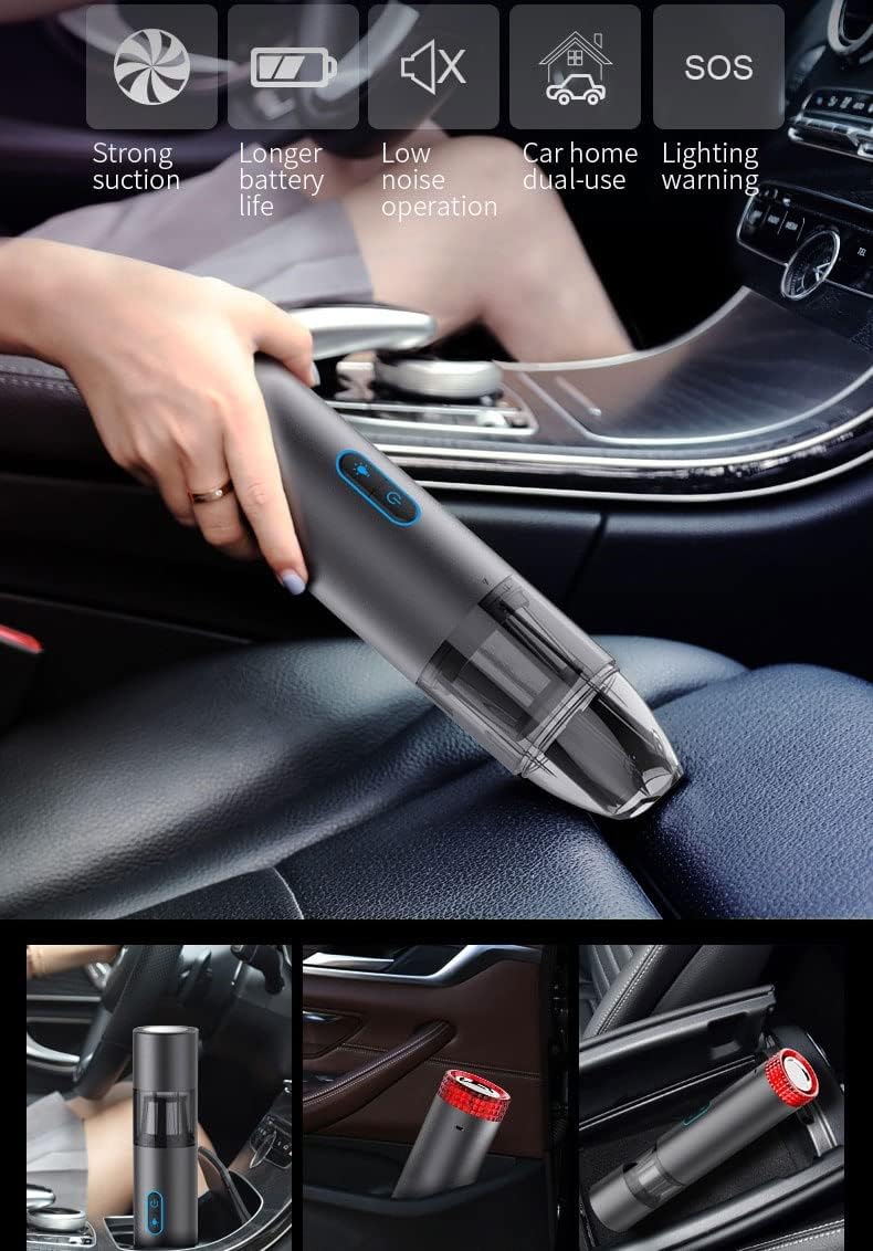 Handheld Vacuum Cordless, Portable Hand Held Car Vacuum Cleaner with High Power, Rechargeable Mini Vacuum for Home Office Pet Hair Cleaning, Lightweight and Quick Charge
