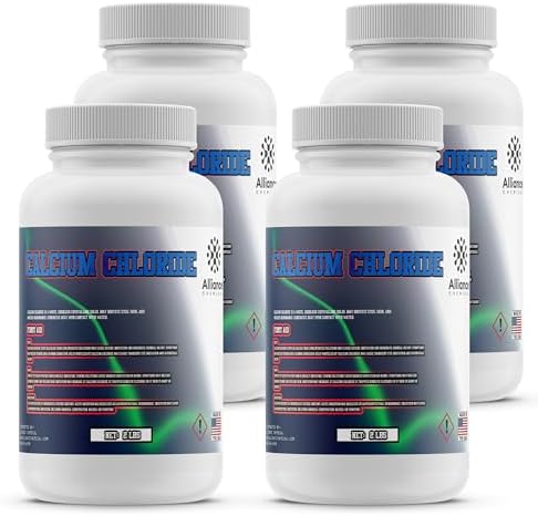 Calcium Chloride Ice Melt - 4LB (4-Pack) - Fast and Effective Ice Melting, Dust Control, Road Salt, Concrete Curing, Water Treatment, and De-Icing