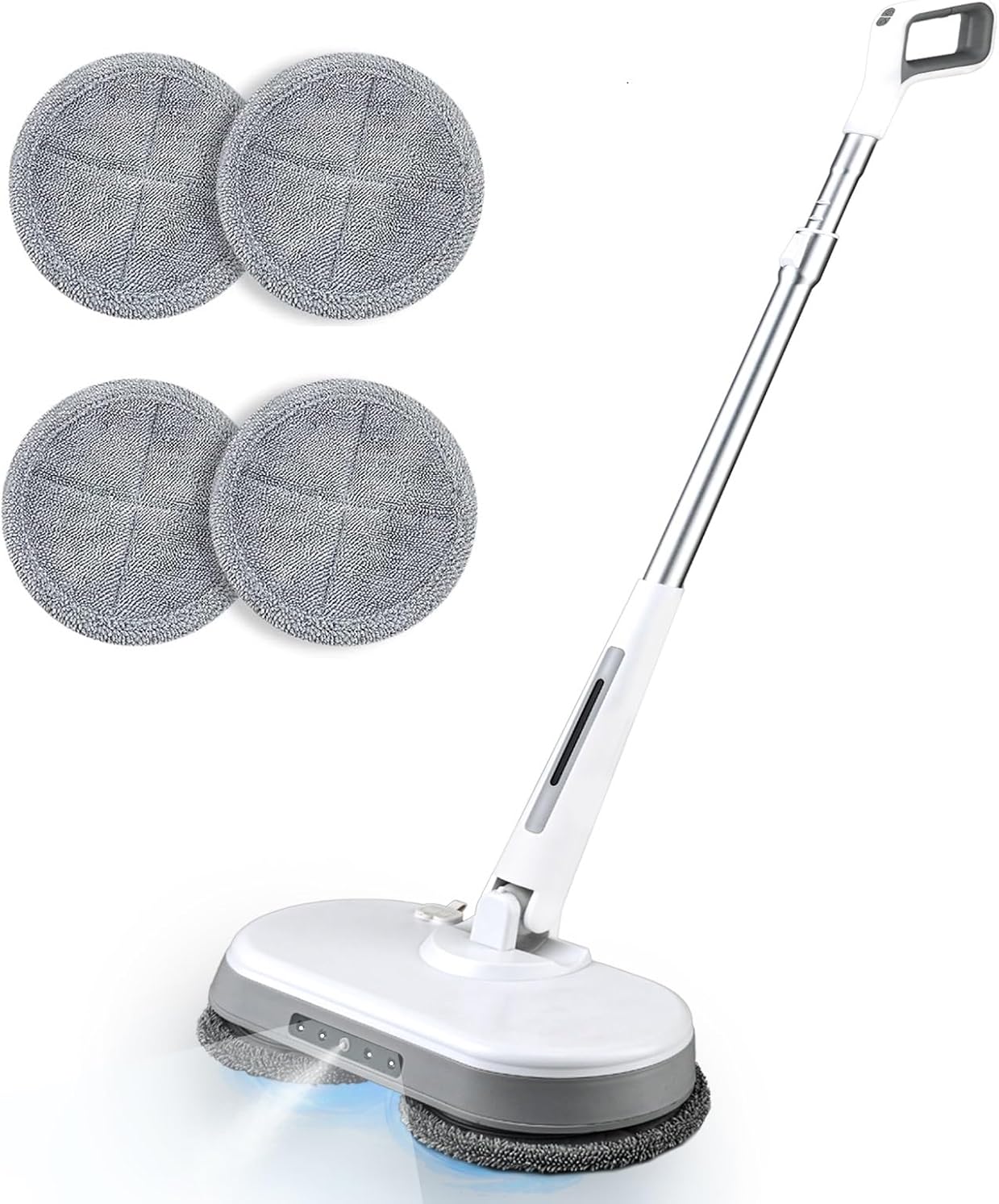 Cordless Electric Mop, Dual Motor Powerful Spin Mop 2600 mAh, Floor Polisher,1H Rechargeable Power Mops with LED Light/Water Sprayer, Electric Mops for Floor Cleaning for Hardwood, Tile, Rotate 180°