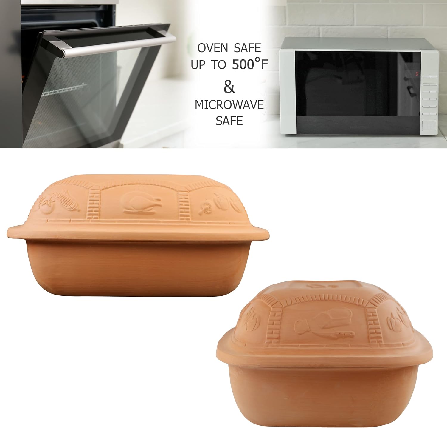 Eurita Clay Roaster, Non-Stick Dutch Oven, Healthy Clay Pot Cooking, With Free Recipe Guide, 6.25 Quarts