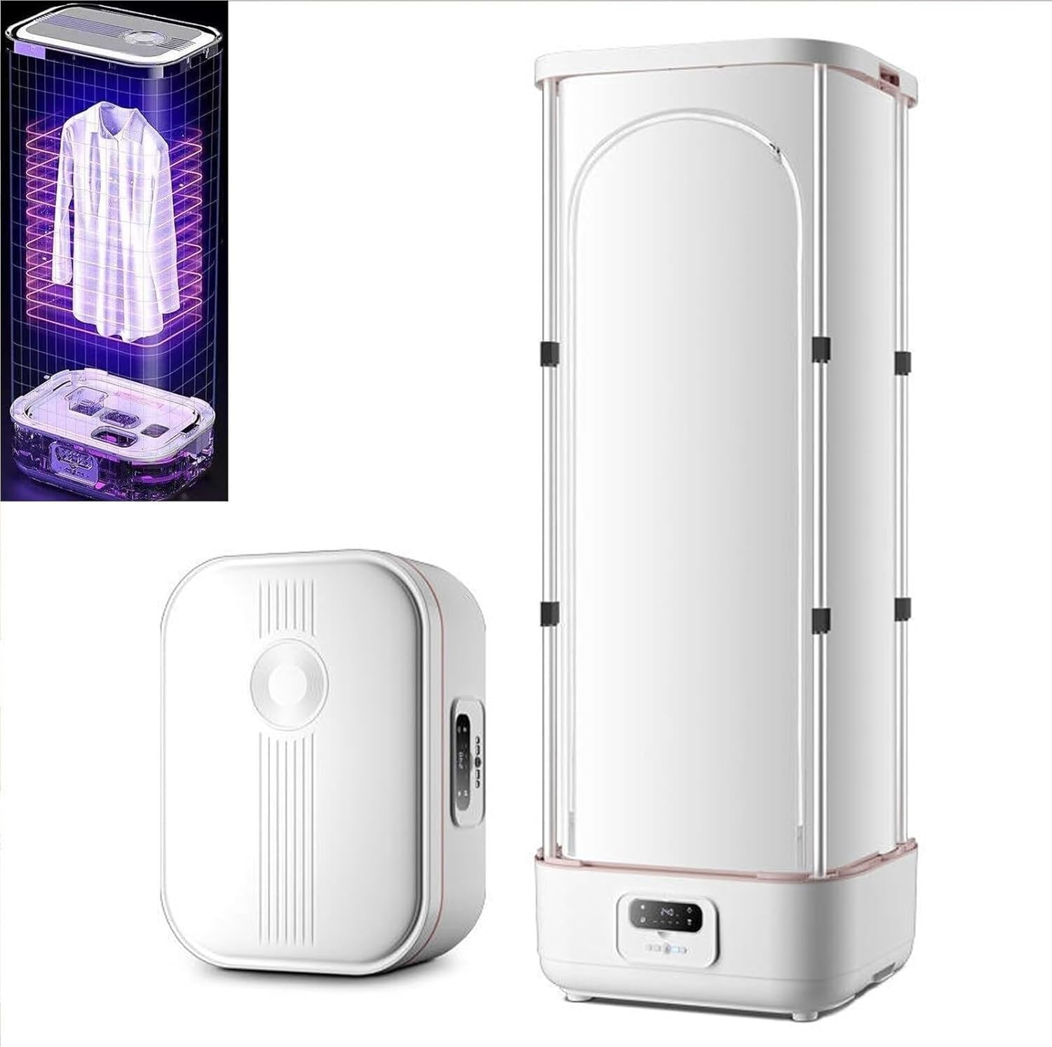 Garment Steamer Automatic Ironing Machine Vertical Steam Iron, Foldable and Collapsible Design with Wireless, Steam Closet