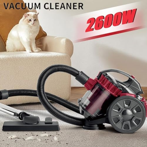 Hard Floor Cleaner Vacuum - 2600W Bagless Cylinder, 1.5L Capacity, 4-Stage HEPA Filter, Turbo Tool for Pet Hair, Dust and Dirt Removal. Efficient and Powerful Cleaning Solution.