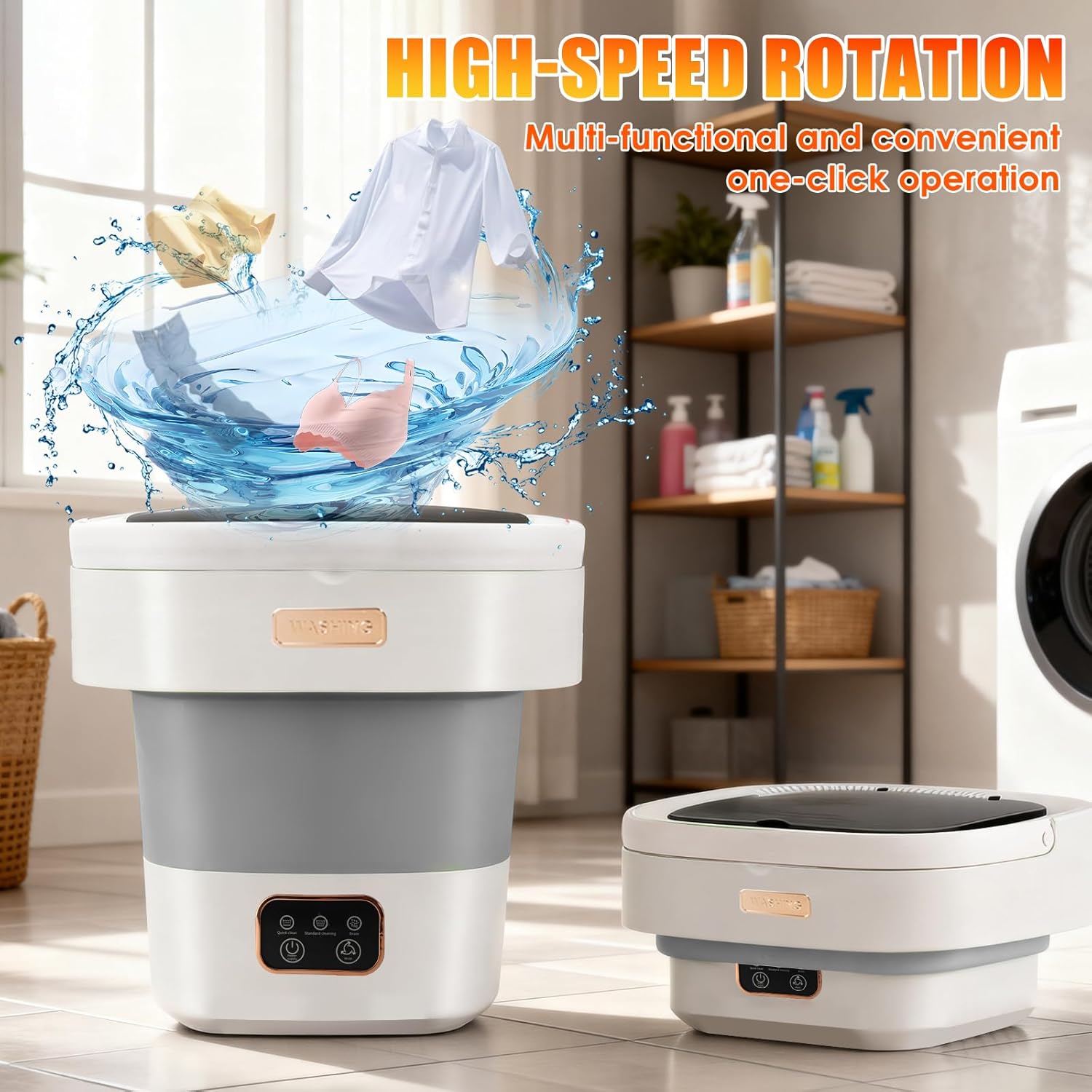 Portable Washing Machine,Mini Washer 16L Upgraded With Spin Basket 3 Modes Deep Cleaning for Underwear,Baby Clothes,Shirt,Small Delicates