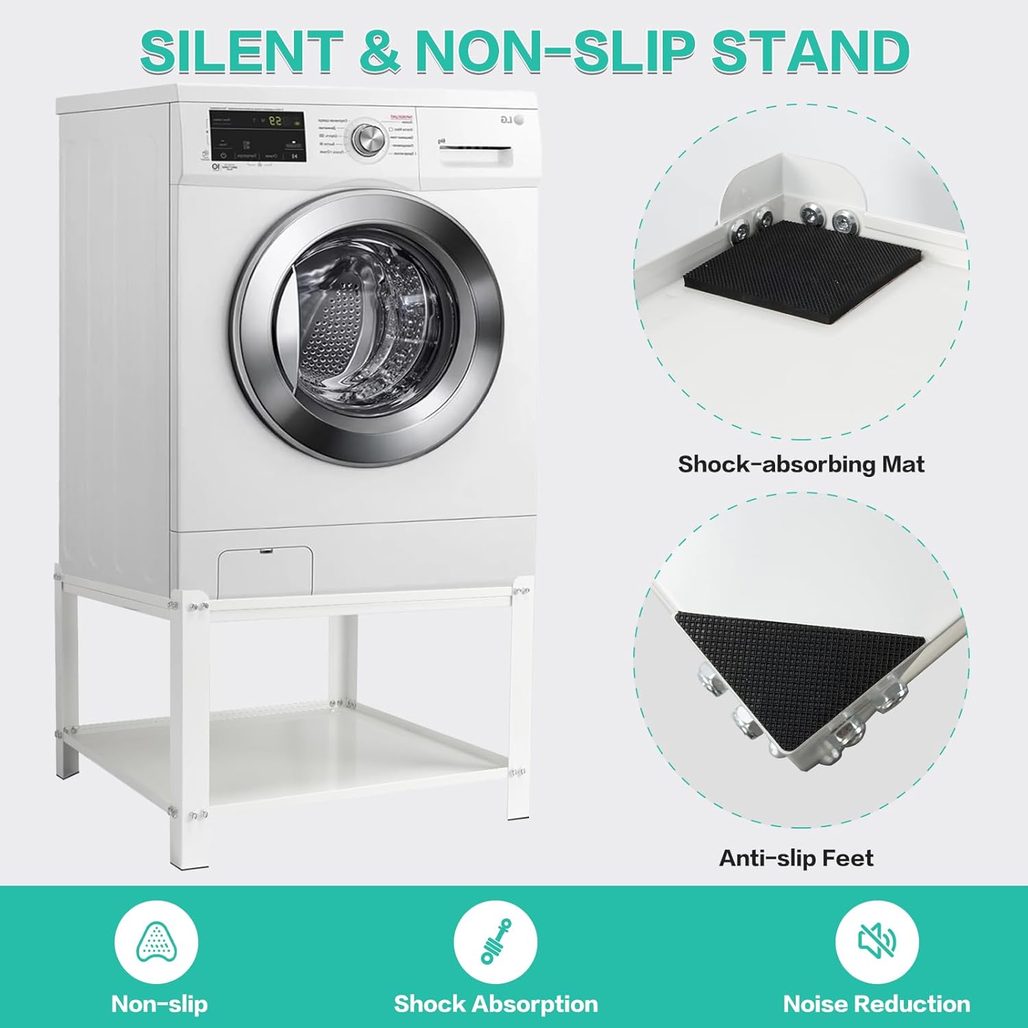 Universal Laundry Pedestal for Washer and Dryer Stand W28''xD28''xH20'' Dryer Pedestals 700lbs Load Capacity Washing Machine Pedestal Heavy Duty Washer Pedestal for Washer and Dryer