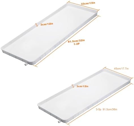 Plastic Drain Pan, Air Conditioner Condensate Drip Pan with 200cm/78.8in Drain Hose, Suitable for Indoor/Outdoor Split Air Conditioners(91.5 * 45 * 3cm/45 * 17.7 * 1.2in)