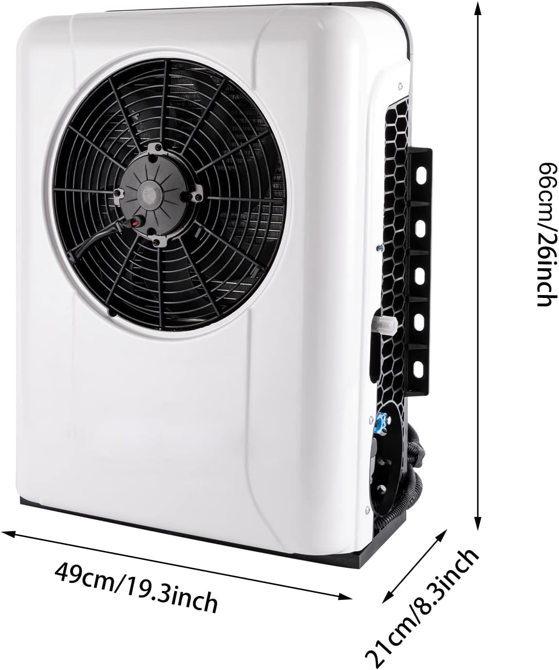 24V Mini Split Air Conditioner Kit with Controller Control, 10238 BTU Mini Split AC/Cooling System for Truck Car (Cab Within 6㎡/64ft²) White 950W, Only Cooling