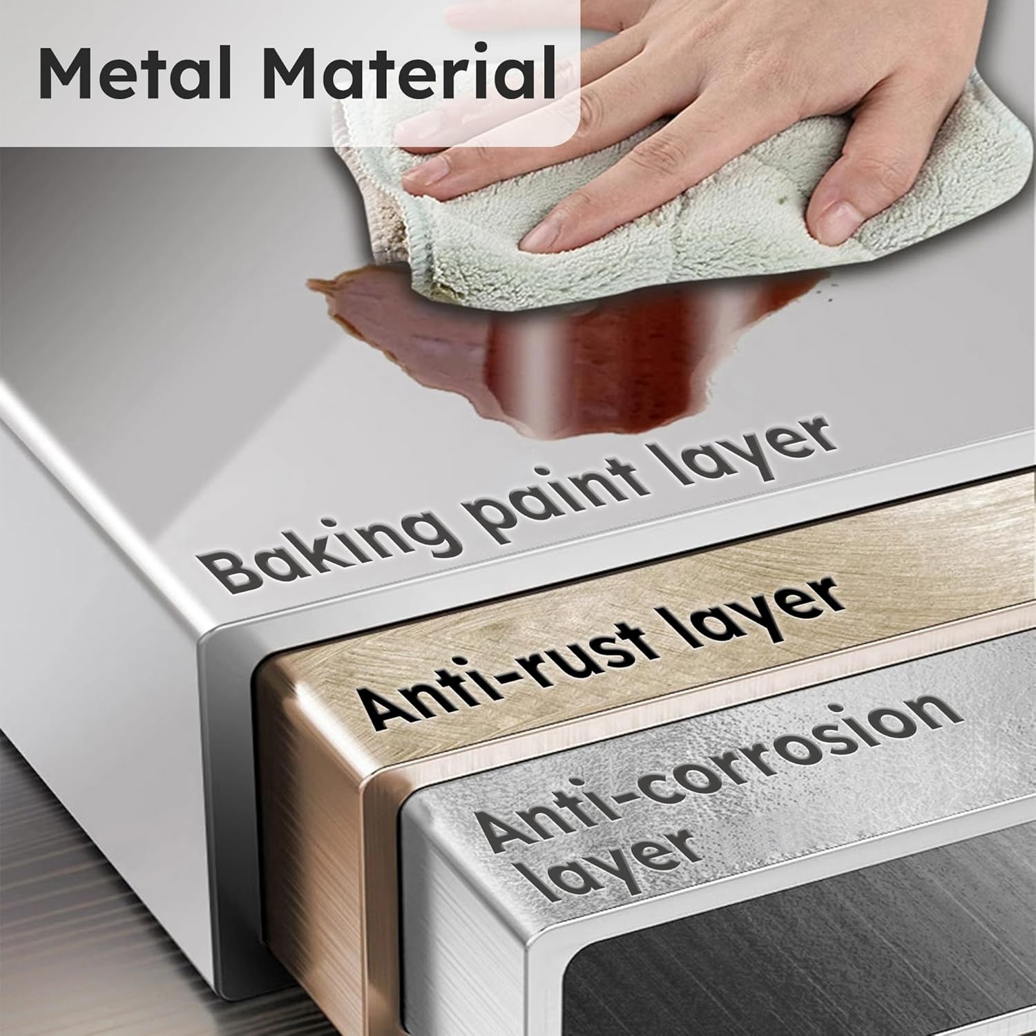 65'' Kitchen Pantry Storage Cabinet, Storage & Microwave Oven Countertop, Pantry Cabinets with 3 Doors and 4 Layers Hole Plate Versatile Storage for Kitchen, Living Room, Dining Room