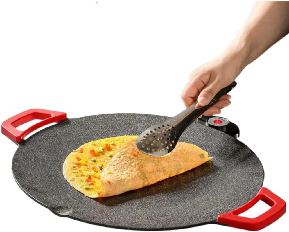 Electric Frying Pan,BBQ Grill Baking Trays,Smokeless Nonstick Food Warmer with Handles,Rapid Heat Up for Fried Rice Steak