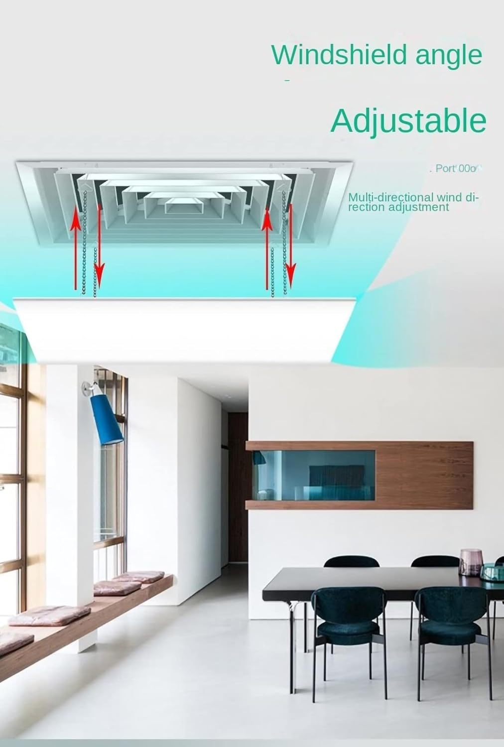 Square Central Air Conditioner Wind Deflector, Anti Direct Air Conditioner Wind Deflector, Air Outlet Baffle, Wind Shield, Wind Shield, White