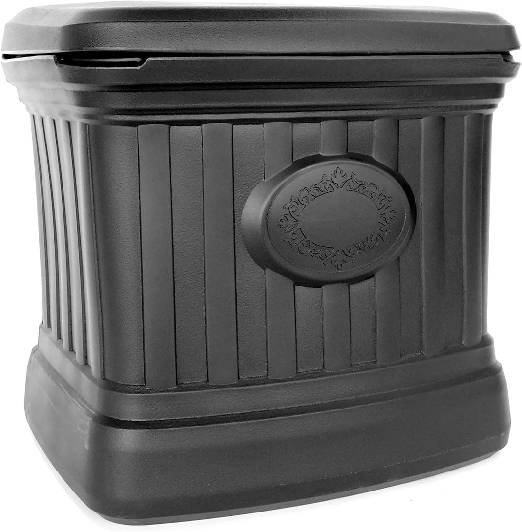 FCMP Outdoor - Outdoor Salt, Sand, and Storage Bin – Residential Deck Box, Multi-purpose for Entranceways, Porch, Patio (SB120-BLK) Black