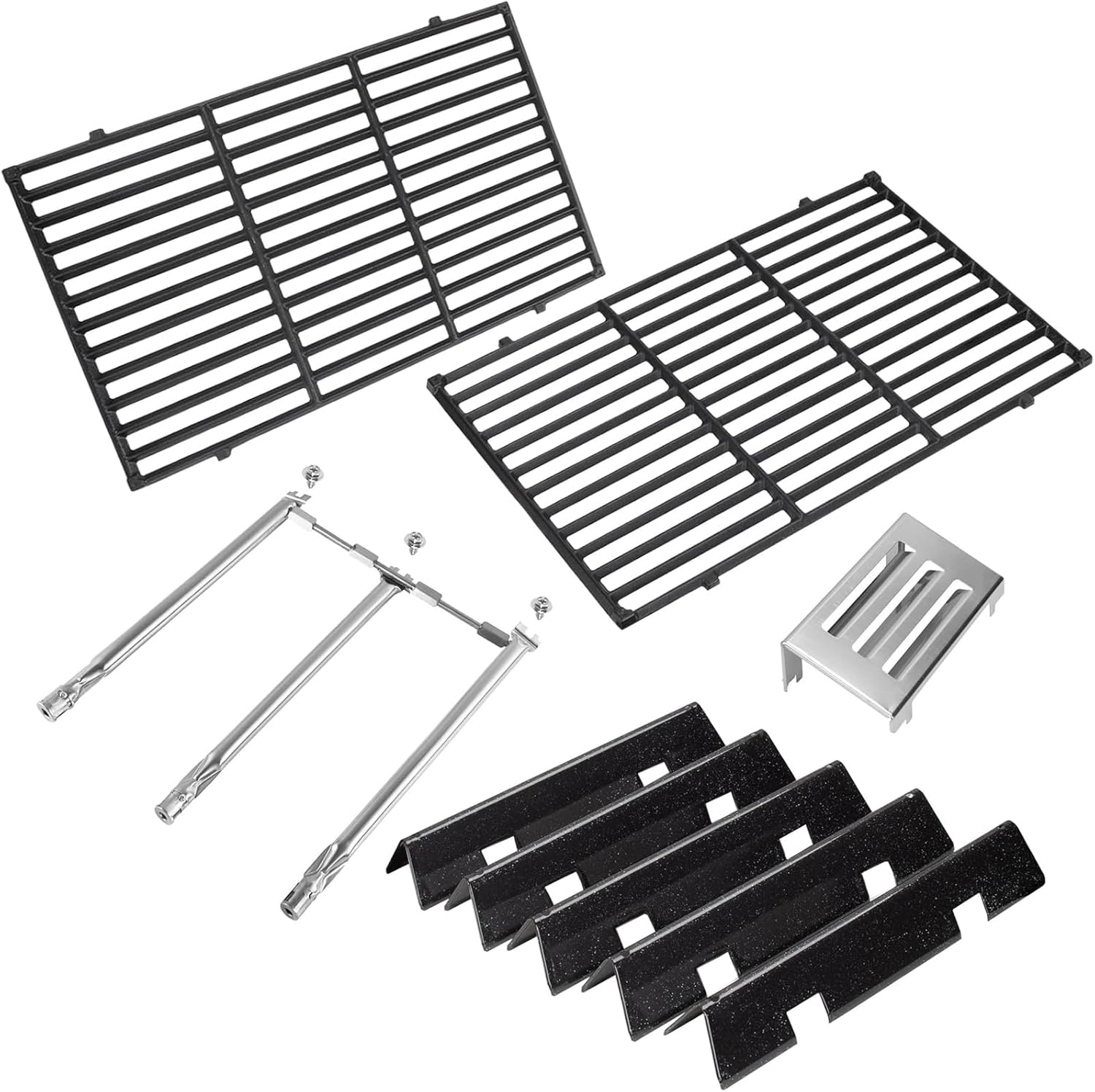 Grill Parts for Weber Spirit II Grill Replacement Parts, 7638 Cooking Grates, 7636 67046 Flavorizer Bars, 69787 Burner & 67060 Heat Deflector for Weber Spirit 2 Grill Parts, for Weber Spirit E310 E320