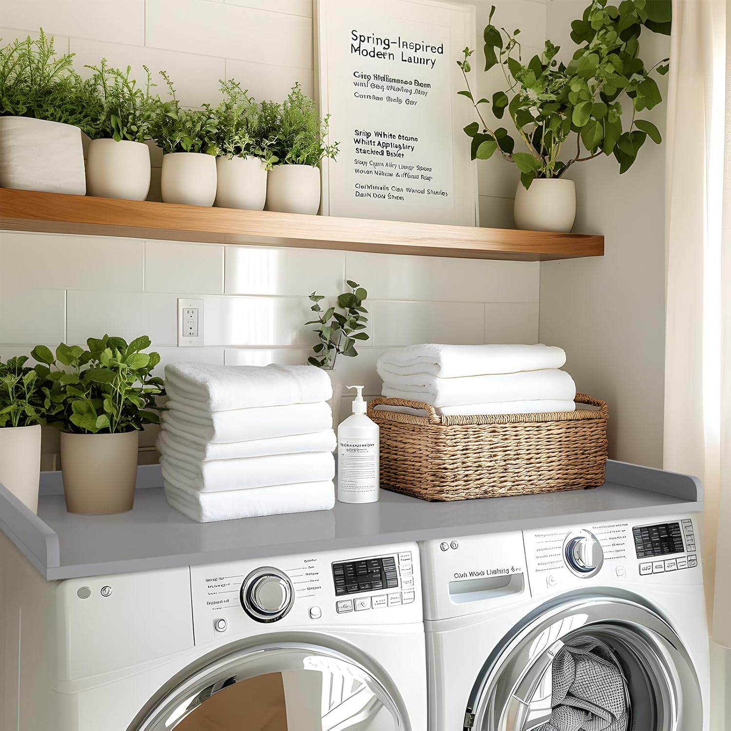 Kaboon Washer Dryer Countertop, Melamine Countertop with 2